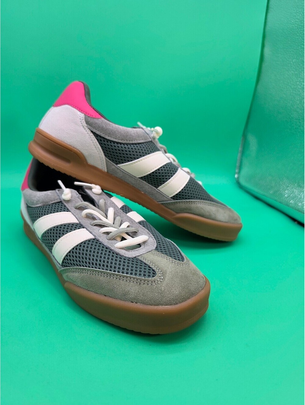 Project Cloud Men's Retro Gum Sole Sneakers Gray Green Mesh Size 9